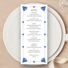 Menu Mariage mexicain Talavera