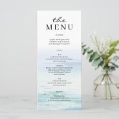 Menu Mariage Minimal Beach Waves (Debout devant)