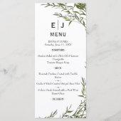 Menu Mariage minimal Chic Greenery (Devant)