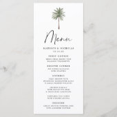 Menu Mariage minimal de palmiers (Devant)