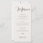 Menu Mariage minimaliste (Devant)