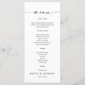 Menu Mariage minimaliste (Devant)