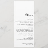 Menu Mariage minimaliste (Devant)