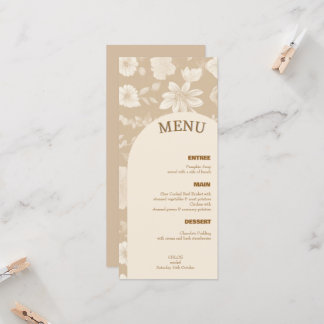 Menu Mariage minimaliste
