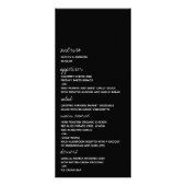 Menu Mariage minimaliste à script noir et blanc (Devant)