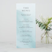Menu Mariage Minimaliste Abstrait Sarcelle Moderne (Debout devant)