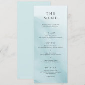 Menu Mariage Minimaliste Abstrait Sarcelle Moderne (Devant / Derrière)