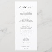 Menu Mariage minimaliste chic (Devant)