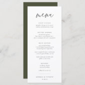 Menu Mariage minimaliste chic (Devant / Derrière)