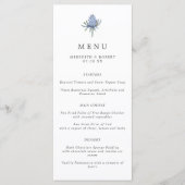Menu Mariage minimaliste de chardon bleu (Devant)