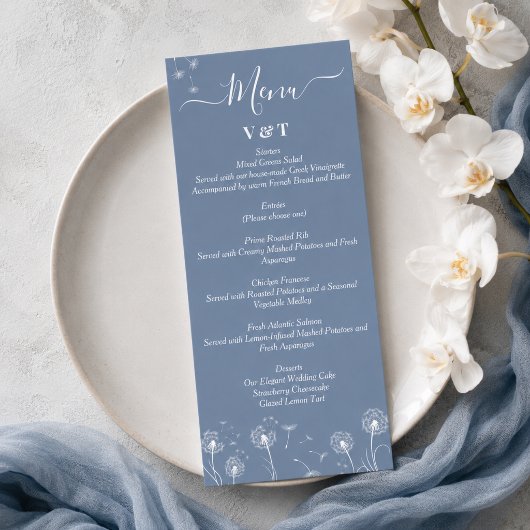 Menu Mariage Minimaliste de Fleur Sauvage