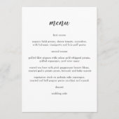 Menu Mariage minimaliste de précision (Devant)