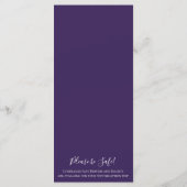 Menu Mariage minimaliste de tulipe simple violet profon (Dos)