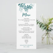 Menu Mariage minimaliste de verdure eucalyptus (Debout devant)