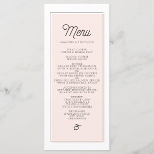 Menu Mariage minimaliste du bloc de couleur de vid
