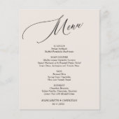Menu Mariage minimaliste du sable économique (Devant)