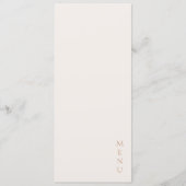 Menu Mariage minimaliste écriture cuivre ivoire (Devant)