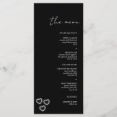 Menu Mariage Minimaliste Élégant Noir & Blanc (Devant)