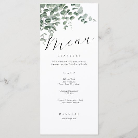Menu Mariage minimaliste Élégant Simple Calligraph (Devant)