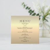 Menu Mariage minimaliste en or (Debout devant)