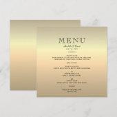 Menu Mariage minimaliste en or (Devant / Derrière)