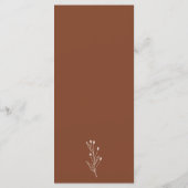 Menu Mariage minimaliste en terre cuite (Dos)