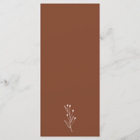 Menu Mariage minimaliste en terre cuite (Dos)