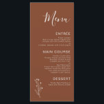 Menu Mariage minimaliste en terre cuite<br><div class="desc">Menu minimaliste Mariage Bohème en Terracotta de style simple,  moderne et minimaliste,  menu mariage couleur terre cuite avec motif amovible dessiné.</div>