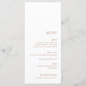 Menu Mariage minimaliste en terre cuite (Devant)