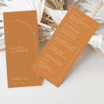 Menu Mariage minimaliste en terre cuite Boho Arch<br><div class="desc">Designed to coordinate with the "Arches Minimum" Wedding Invite Collection. To change details,  click "détails". To move the text or change the size,  font,  or color,  click "Edit using Design Tool". View the collection link on this page to see all of the matching items in this beautiful design.</div>