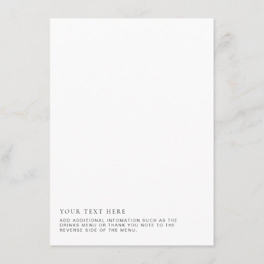 Menu Mariage minimaliste Estelle (Dos)