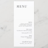 Menu Mariage minimaliste et élégant (Devant)