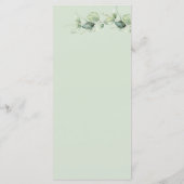 Menu Mariage minimaliste Eucalyptus Feuilles élégant (Dos)