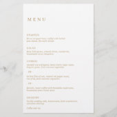 Menu Mariage minimaliste Gold Modern (Devant)