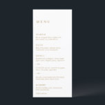 Menu Mariage minimaliste Gold Modern<br><div class="desc">Elégant menu faux mariage or avec une disposition simple et minimale. L'alignement gauche donne à ce menu mariage classique un élément moderne. Un design minimal qui est génial que vous ayez un mariage décontracté ou traditionnel / formel.</div>