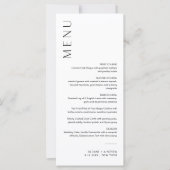 Menu Mariage minimaliste HARLOW 4x9 (Devant)