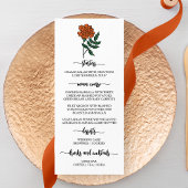 Menu Mariage minimaliste Marigold