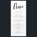 Menu Mariage minimaliste moderne<br><div class="desc">Carte de menu minimaliste moderne pour le dîner mariage avec police de caractères boho script.</div>