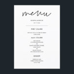 Menu Mariage minimaliste moderne<br><div class="desc">Moderne,  simple et propre : adoptez ce design minimaliste écrit à la main pour votre papeterie mariage. Couleurs entièrement personnalisables.</div>