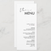 Menu Mariage minimaliste moderne (Devant / Derrière)