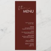 Menu Mariage minimaliste moderne (Devant)