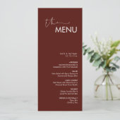 Menu Mariage minimaliste moderne (Debout devant)