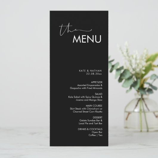 Menu Mariage minimaliste moderne (Debout devant)