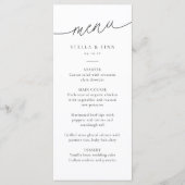 Menu Mariage minimaliste moderne avec écriture (Devant)