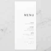 Menu Mariage minimaliste moderne blanc et or (Devant)