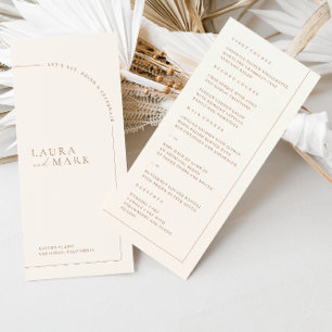 Menu Mariage minimaliste moderne Boho Arch