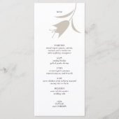 Menu Mariage Minimaliste Moderne | Fleurs Neutres Grège (Devant)