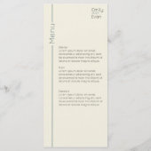 Menu Mariage minimaliste moderne neutre (Dos)