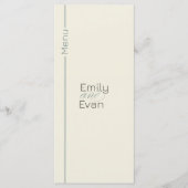 Menu Mariage minimaliste moderne neutre (Devant)