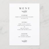 Menu Mariage Minimaliste Moderne Noir & Blanc (Devant)